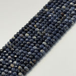 Blue Sapphire Faceted Rondelle Beads