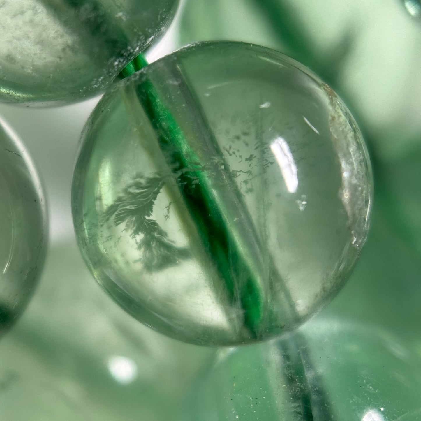 Green Fluorite Beads - Polished Round