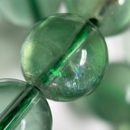 Green Fluorite Beads - Polished Round