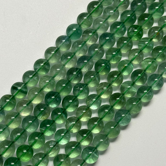 Green Fluorite Beads - Polished Round
