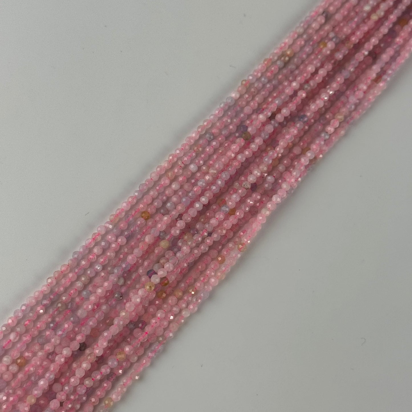 Aquamarine Morganite Faceted Round Beads