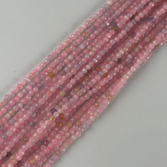 Aquamarine Morganite Faceted Round Beads - (AA Quality)