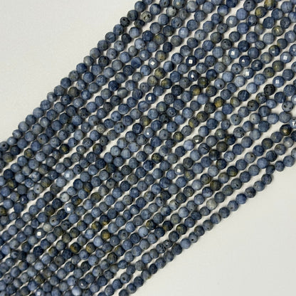 Blue Coral Beads - Faceted Round Beads