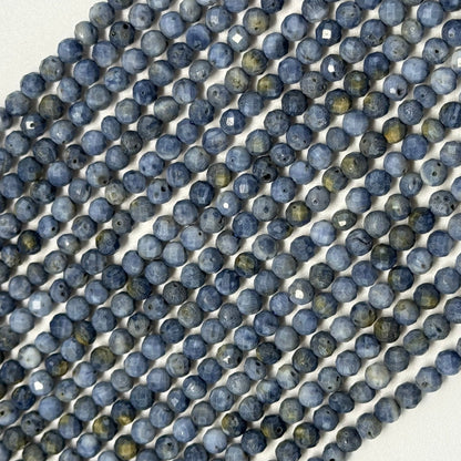 Blue Coral Beads - Faceted Round Beads