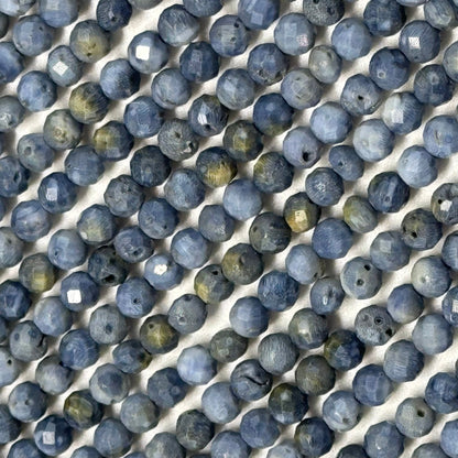 Blue Coral Beads - Faceted Round Beads