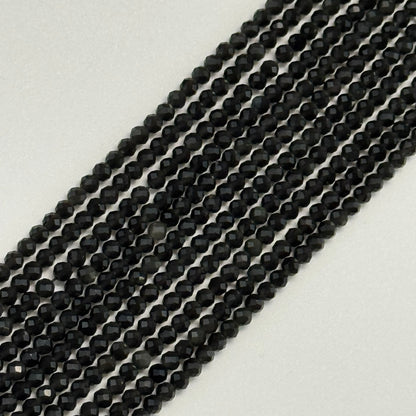 Apache Tear Beads - Faceted Round Beads