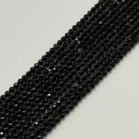 Apache Tear Beads - Faceted Round Beads