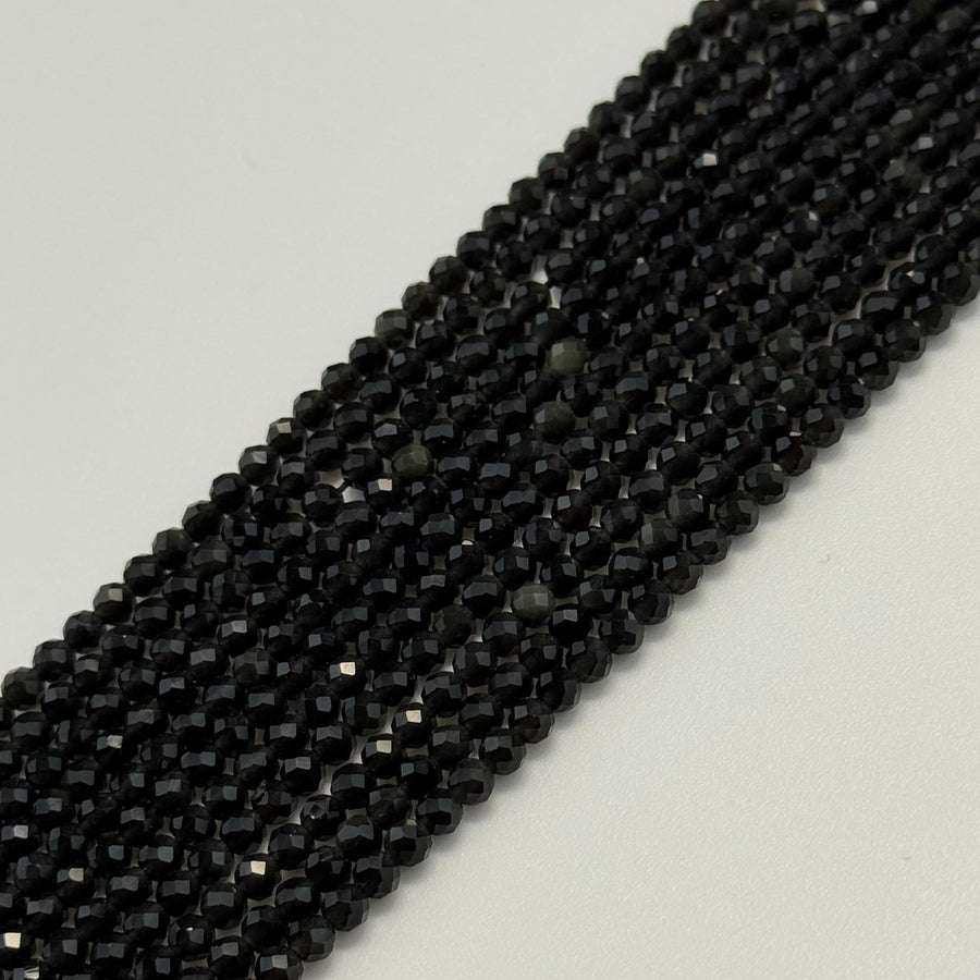 Apache Tear Beads - Faceted Round Beads