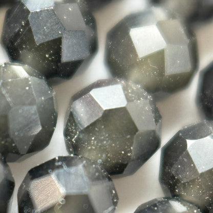 Apache Tear Beads - Faceted Round Beads