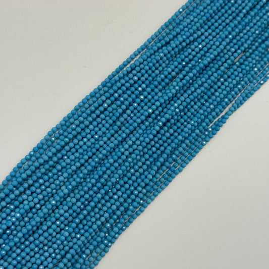 Synthetic Turquoise Beads - Faceted Round Beads