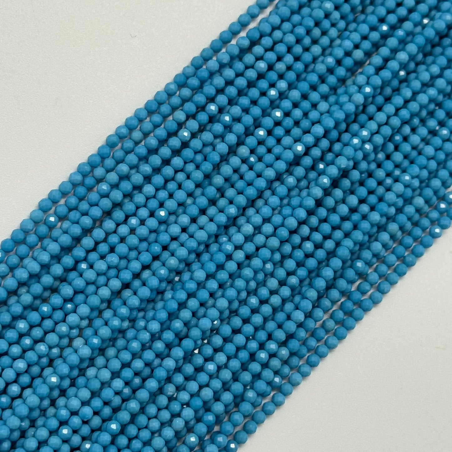 Synthetic Turquoise Beads - Faceted Round Beads