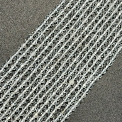 Clear Quartz Faceted Round Beads (AA Quality)