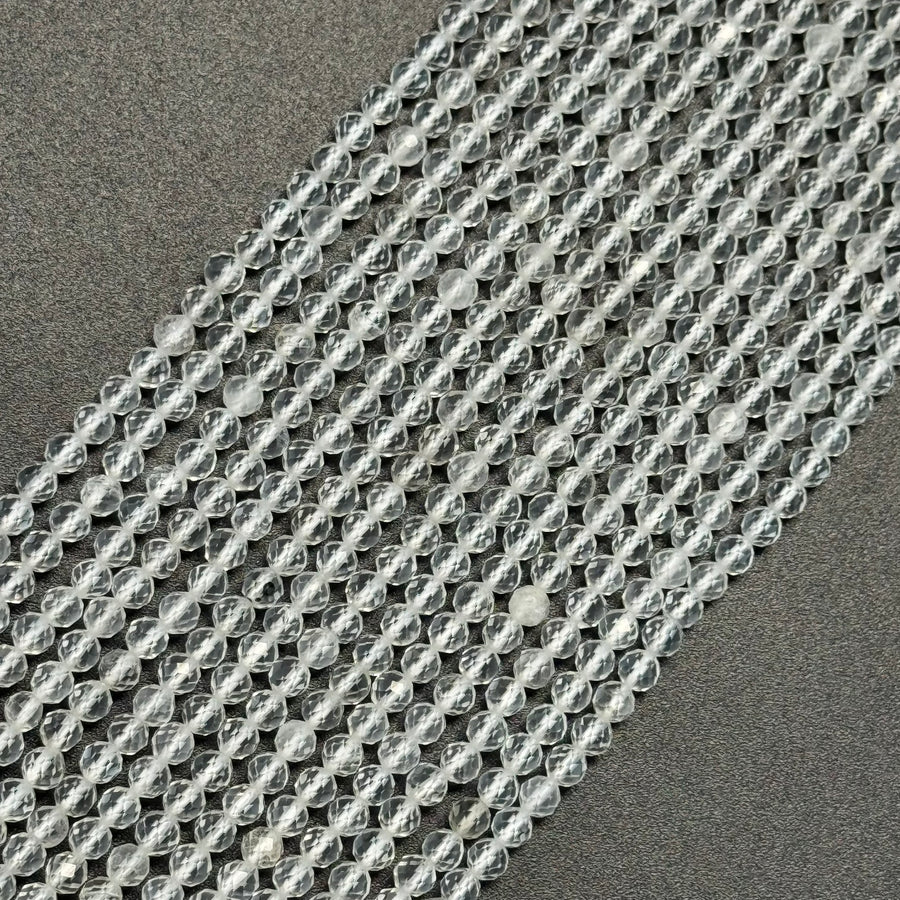 Clear Quartz Beads - Faceted Round Beads