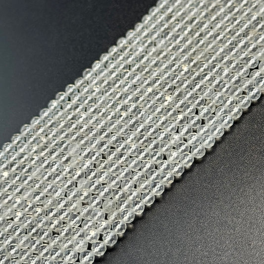 Clear Quartz Faceted Round Beads (AA Quality)