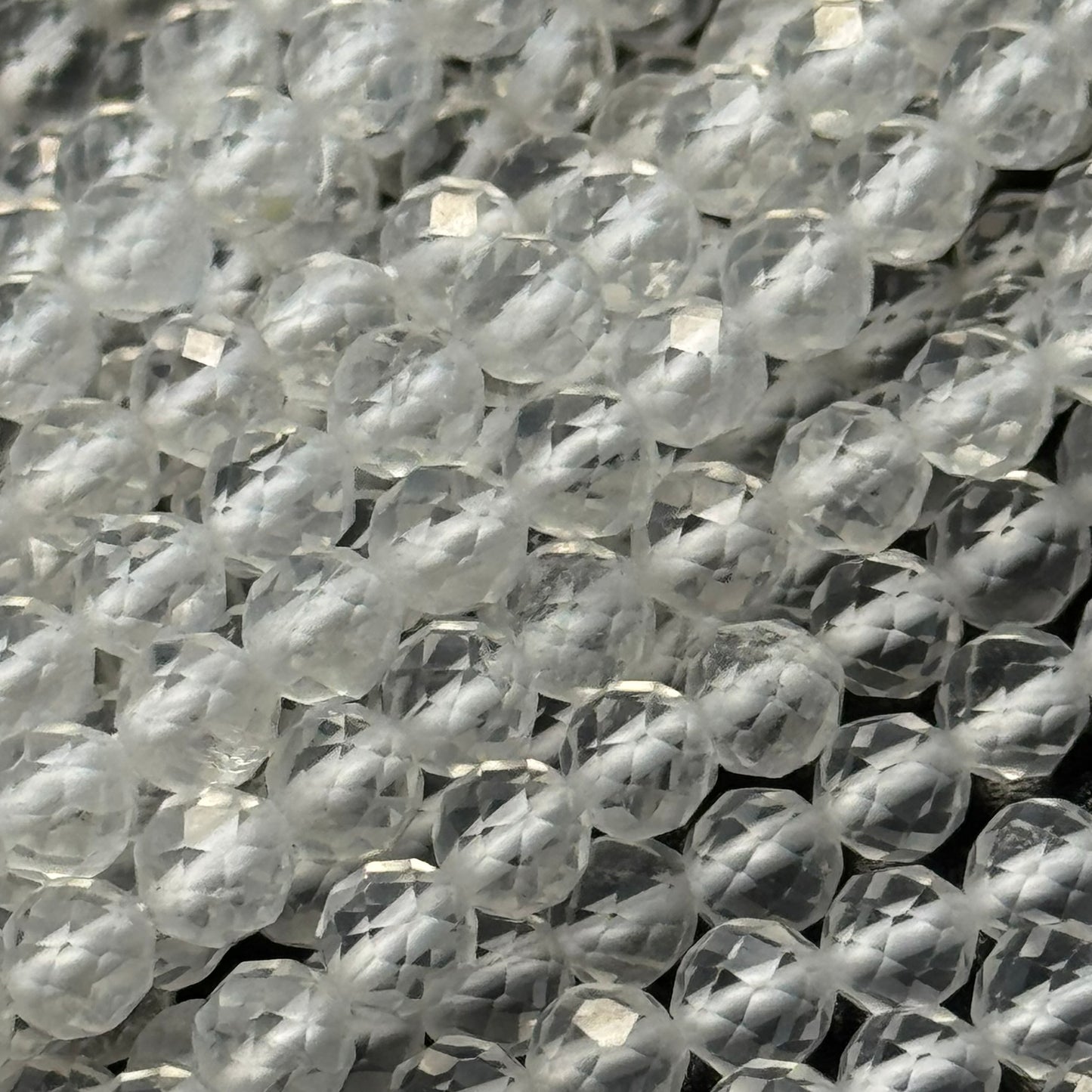 Clear Quartz Beads - Faceted Round Beads