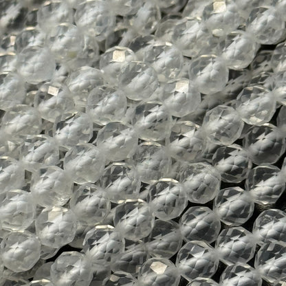 Clear Quartz Faceted Round Beads (AA Quality)