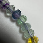Faceted Rainbow Fluorite Beads - Rondelle Beads