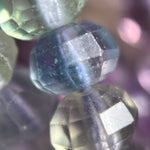 Faceted Rainbow Fluorite Beads - Rondelle Beads