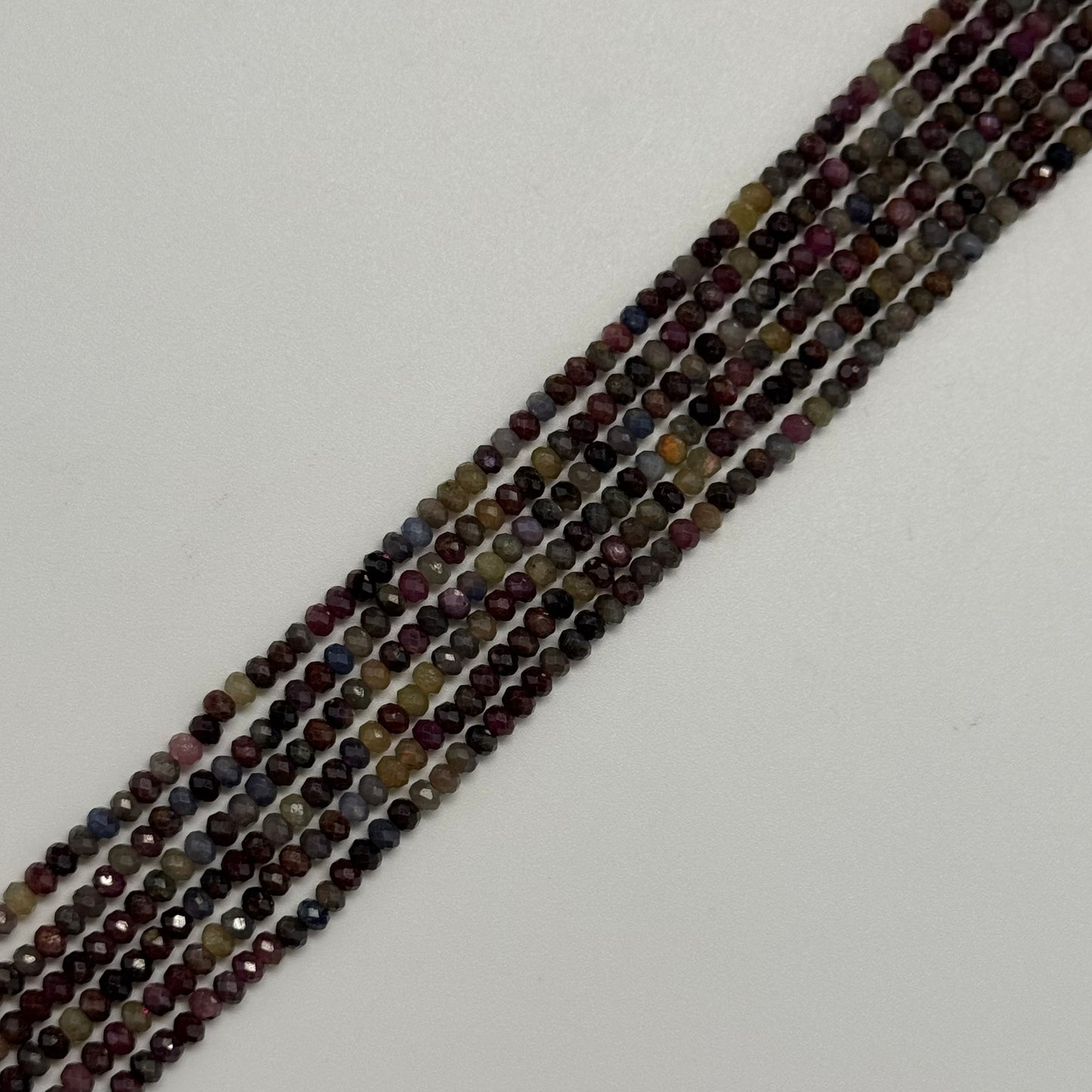 Ruby Sapphire Faceted Rondelle Precious Stone Beads