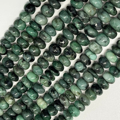 Emerald Polished Rondelle Gemstone Beads (Graduated)