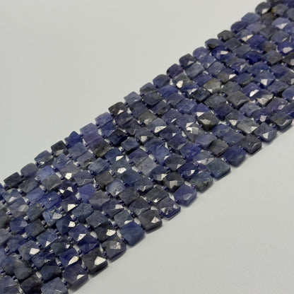 Tanzanite Faceted Flat Square Gemstone Beads