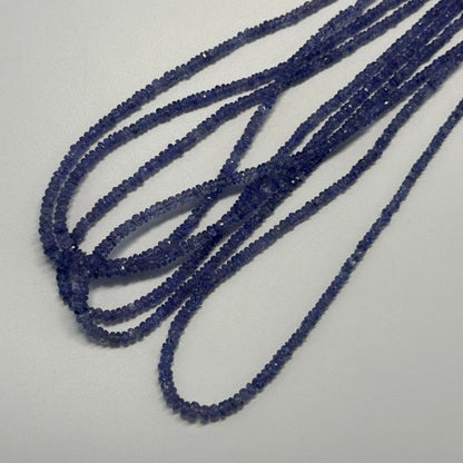 Faceted Tanzanite Beads - Rondelle Gemstone Beads