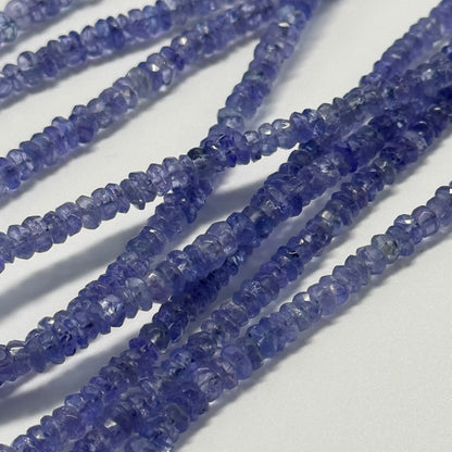 Faceted Tanzanite Beads - Rondelle Gemstone Beads