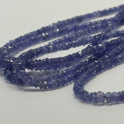 Faceted Tanzanite Beads - Rondelle Gemstone Beads