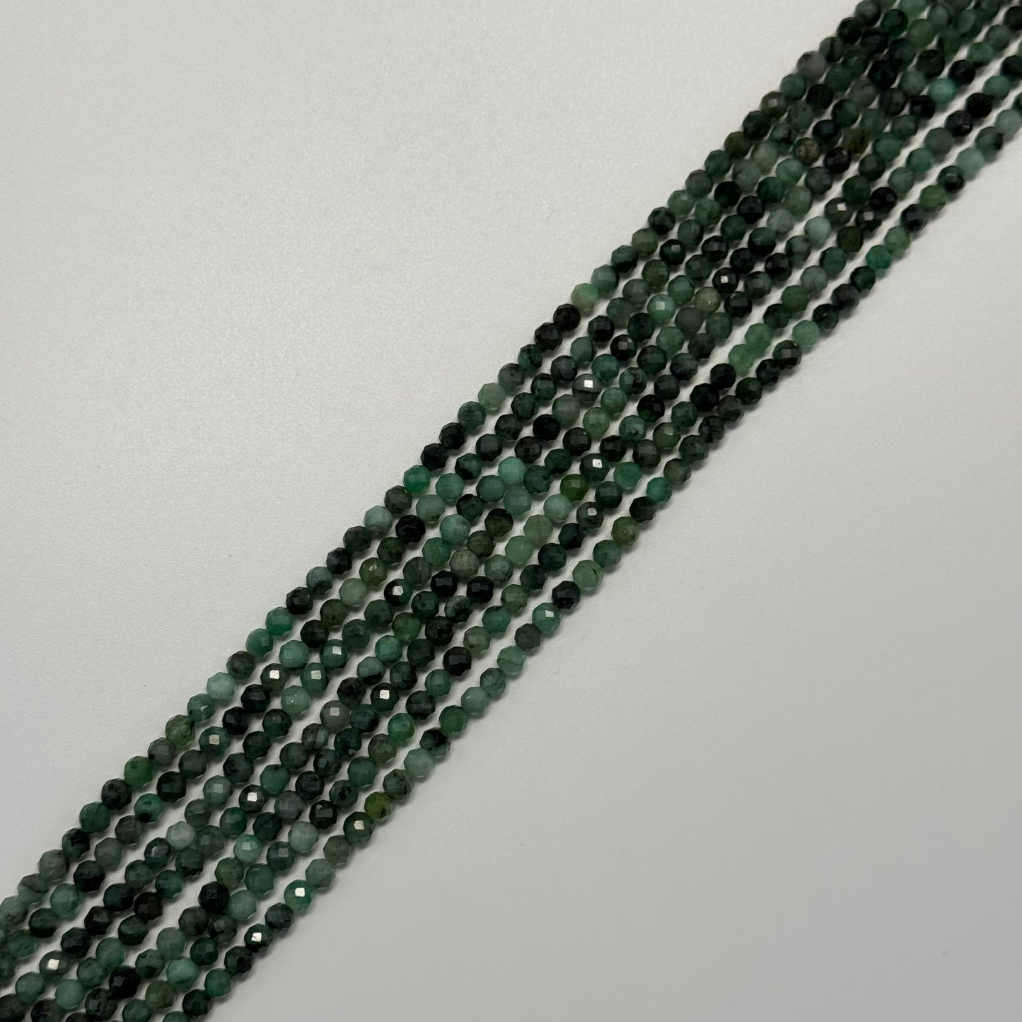 Emerald Faceted Precious Stone Beads - Round Shape