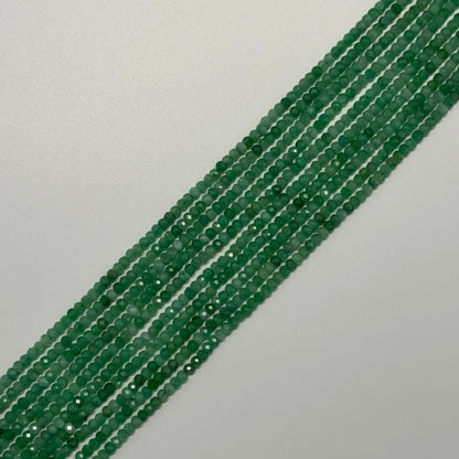 Emerald Faceted Precious Stone Beads - Rondelle Shape