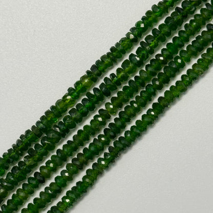 Diopside Faceted Beads - Rondelle Shape
