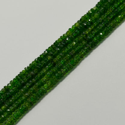 Diopside Faceted Beads - Rondelle Shape