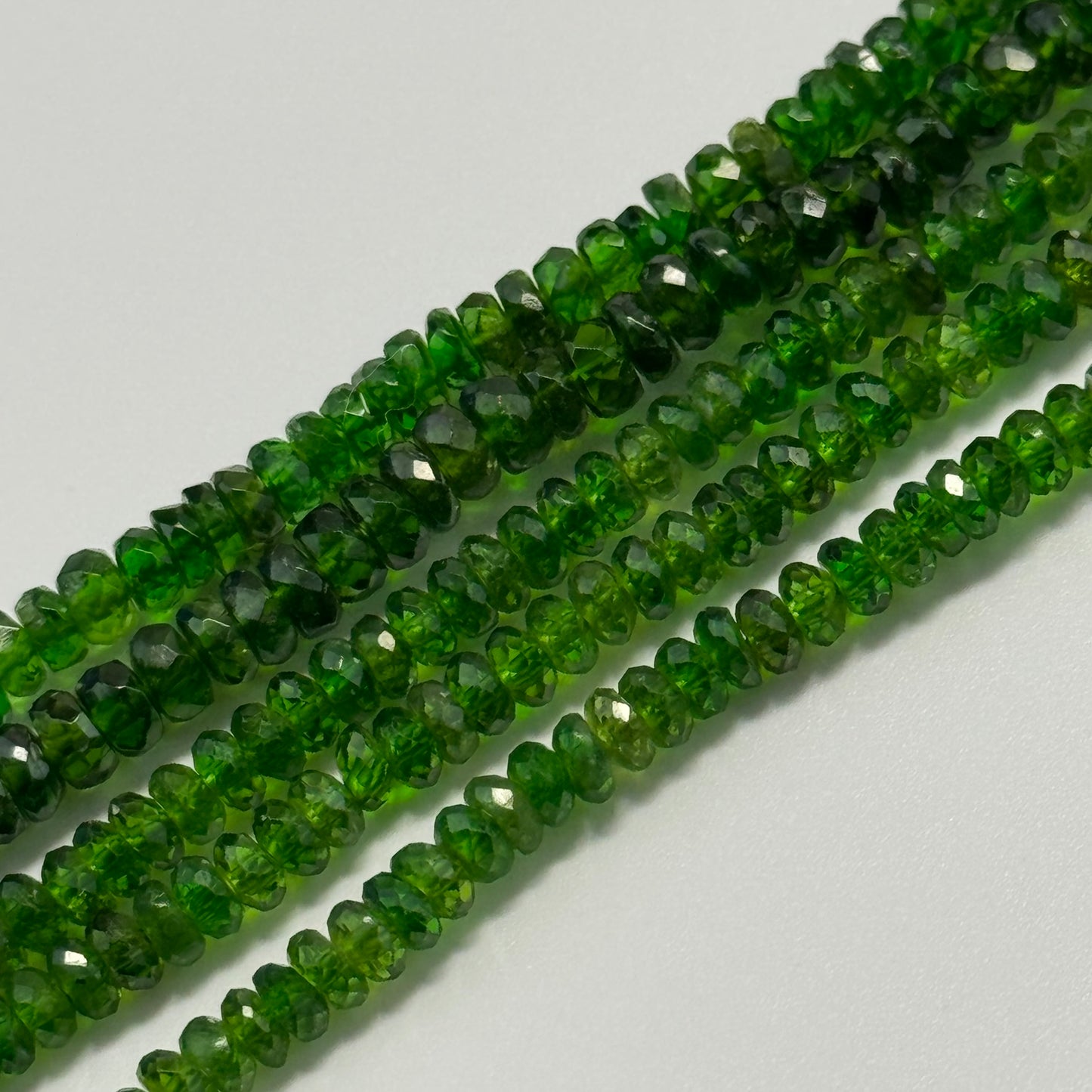 Diopside Faceted Beads - Rondelle Shape