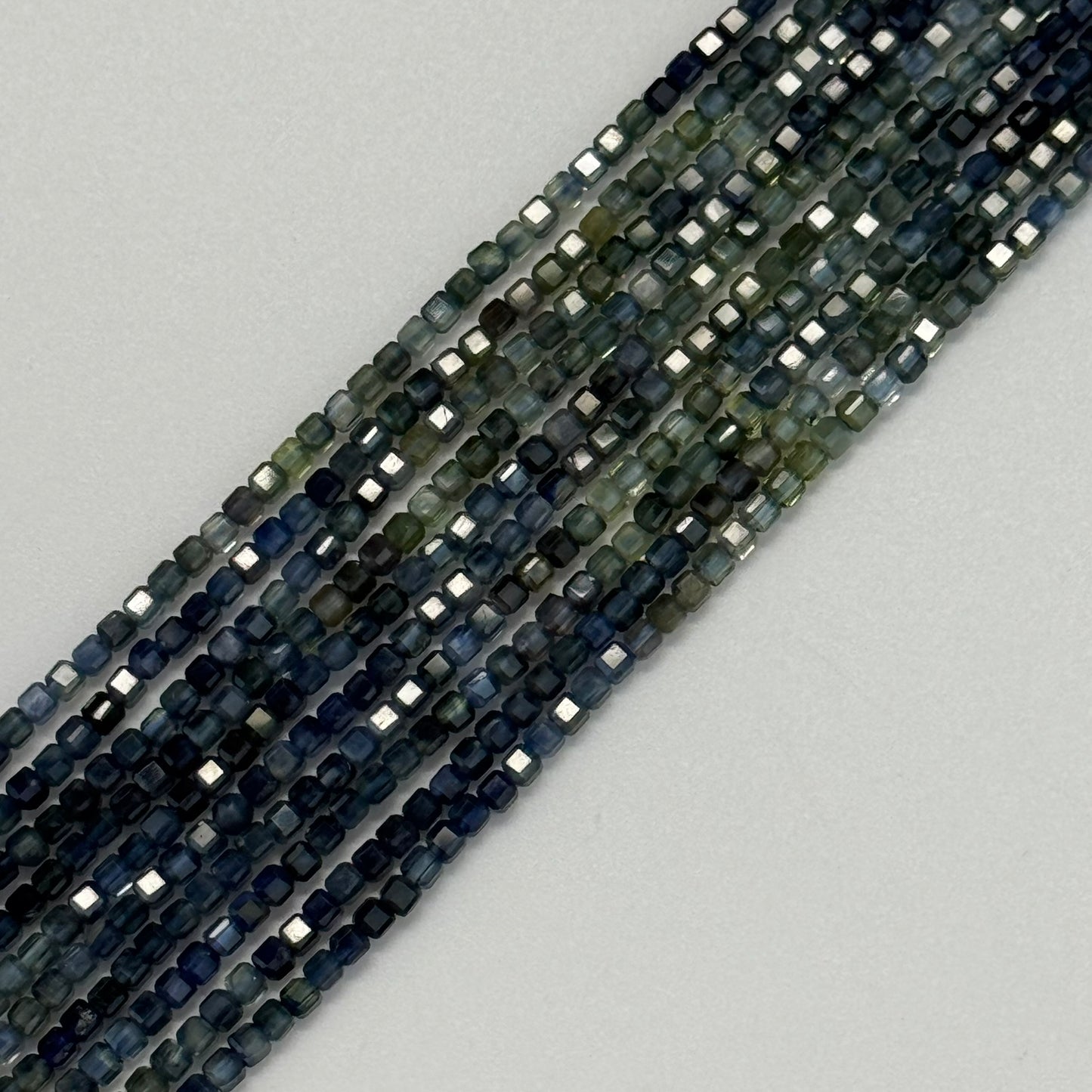 Sapphire Faceted Square Beads