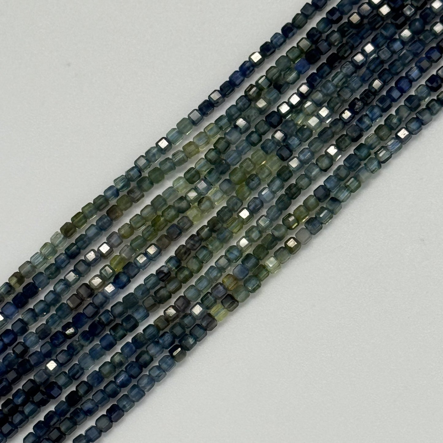 Sapphire Faceted Square Beads