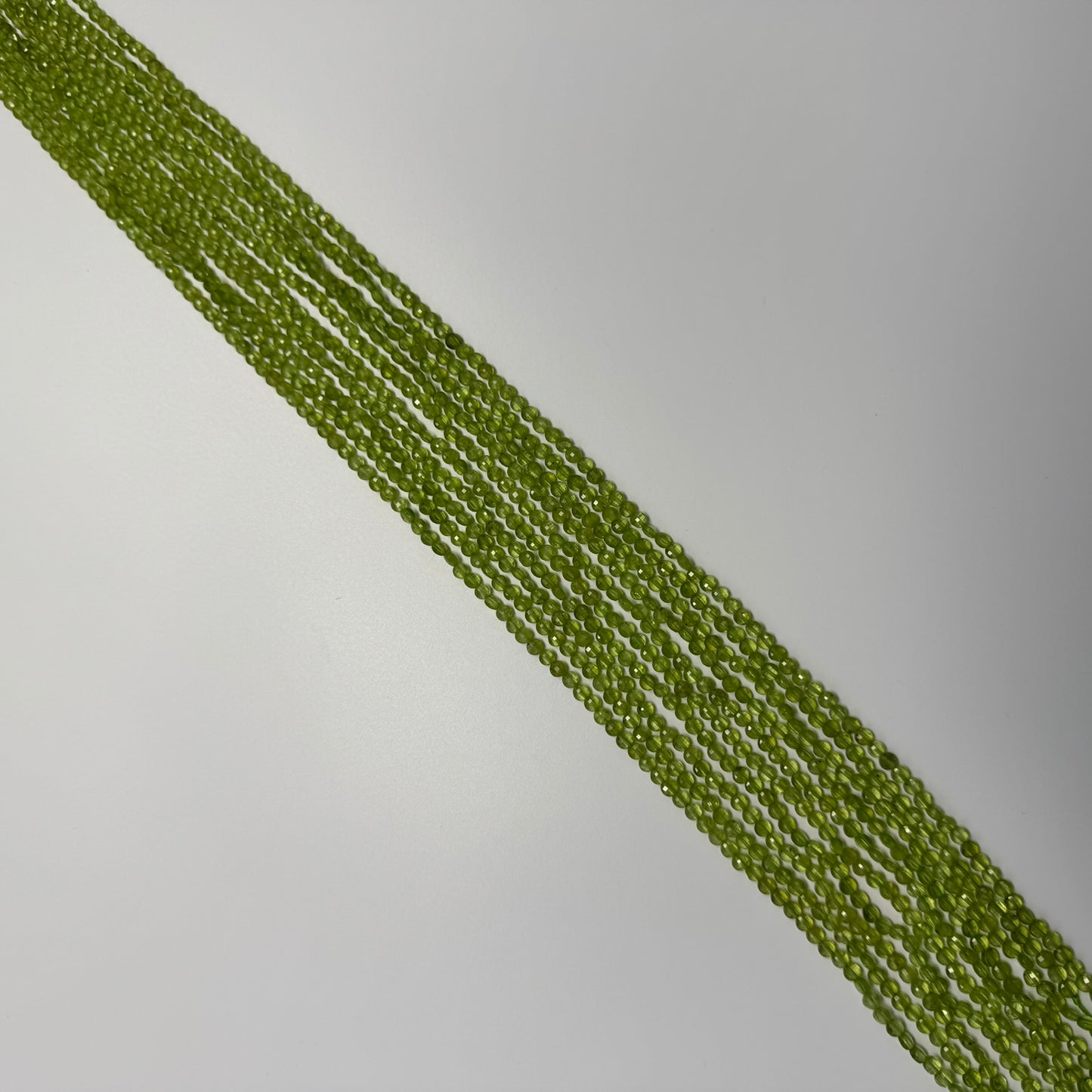 Peridot Lentil Faceted Gemstone Beads