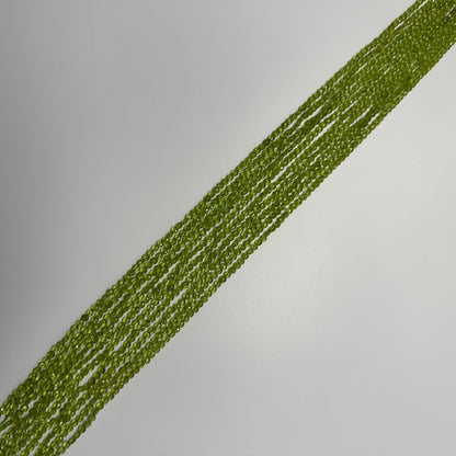 Peridot Lentil Faceted Gemstone Beads