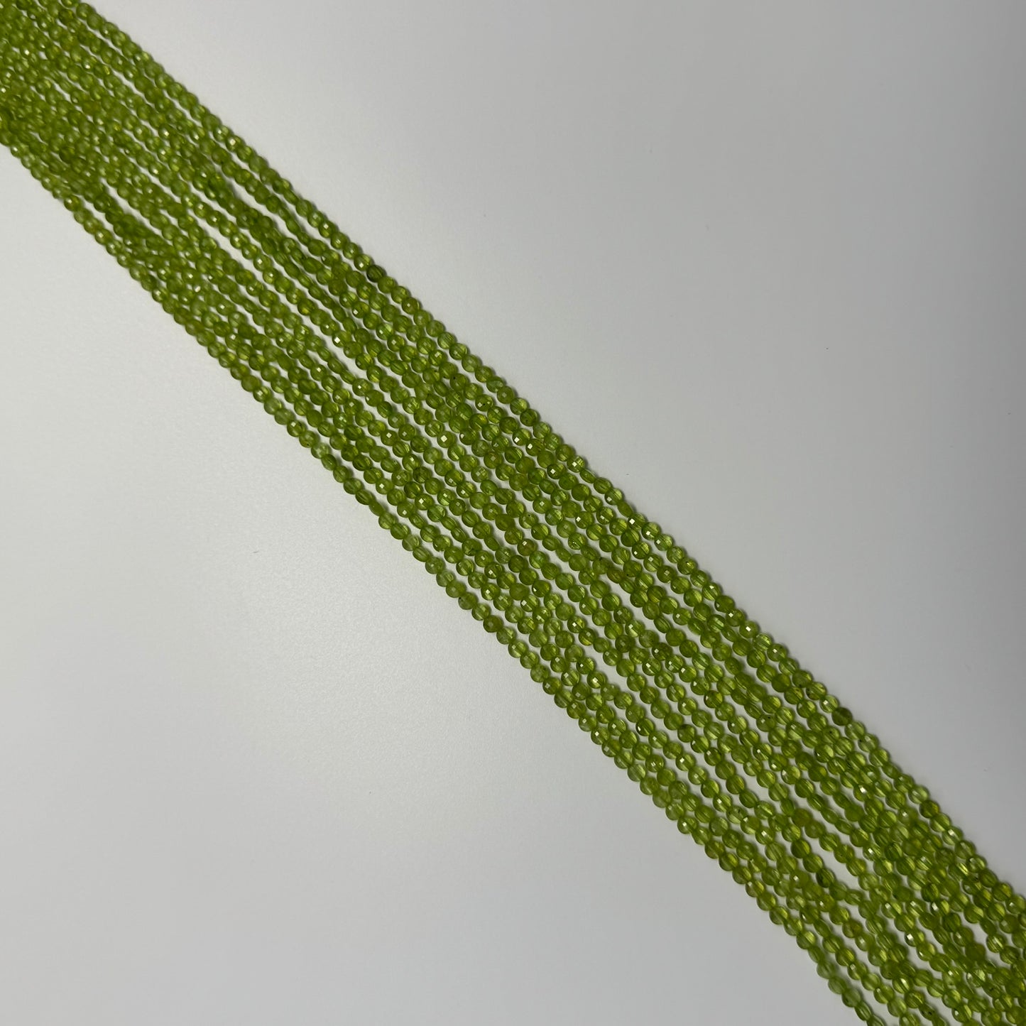 Peridot Lentil Faceted Gemstone Beads