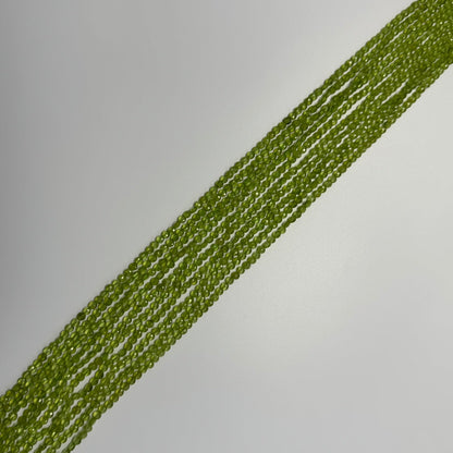 Peridot Lentil Faceted Gemstone Beads