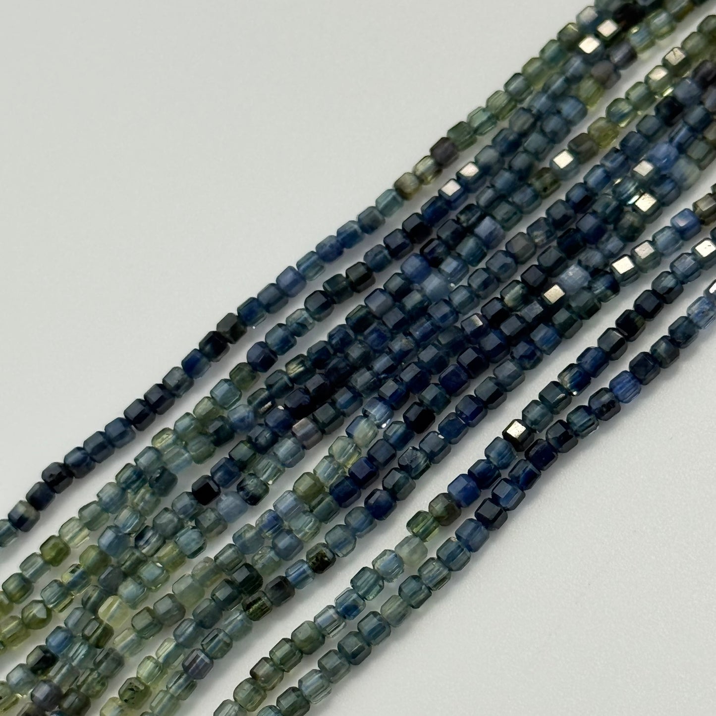 Sapphire Faceted Square Beads