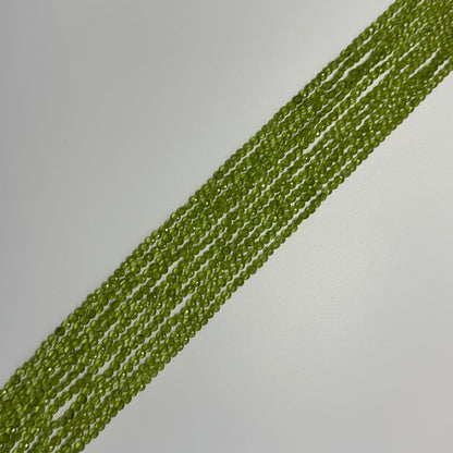 Peridot Lentil Faceted Gemstone Beads