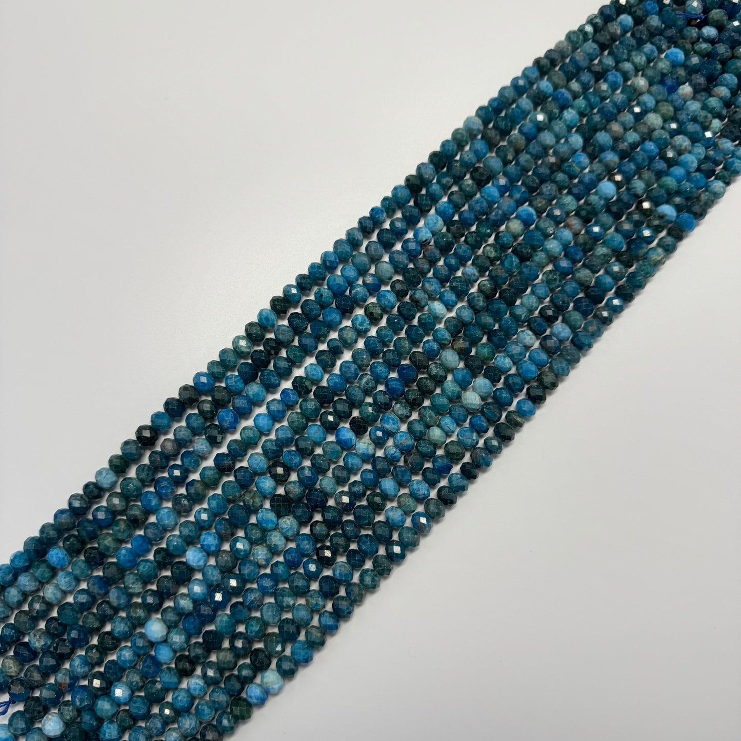 Blue Apatite Faceted Rondelle Beads