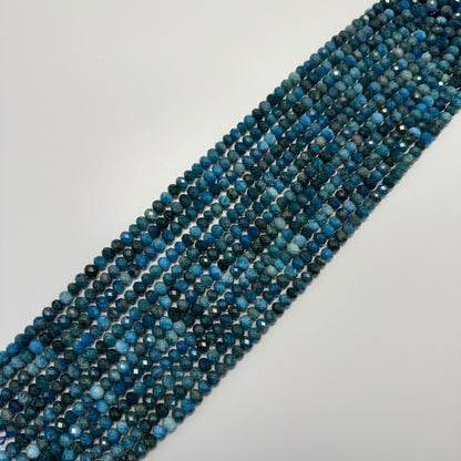 Blue Apatite Faceted Rondelle Beads