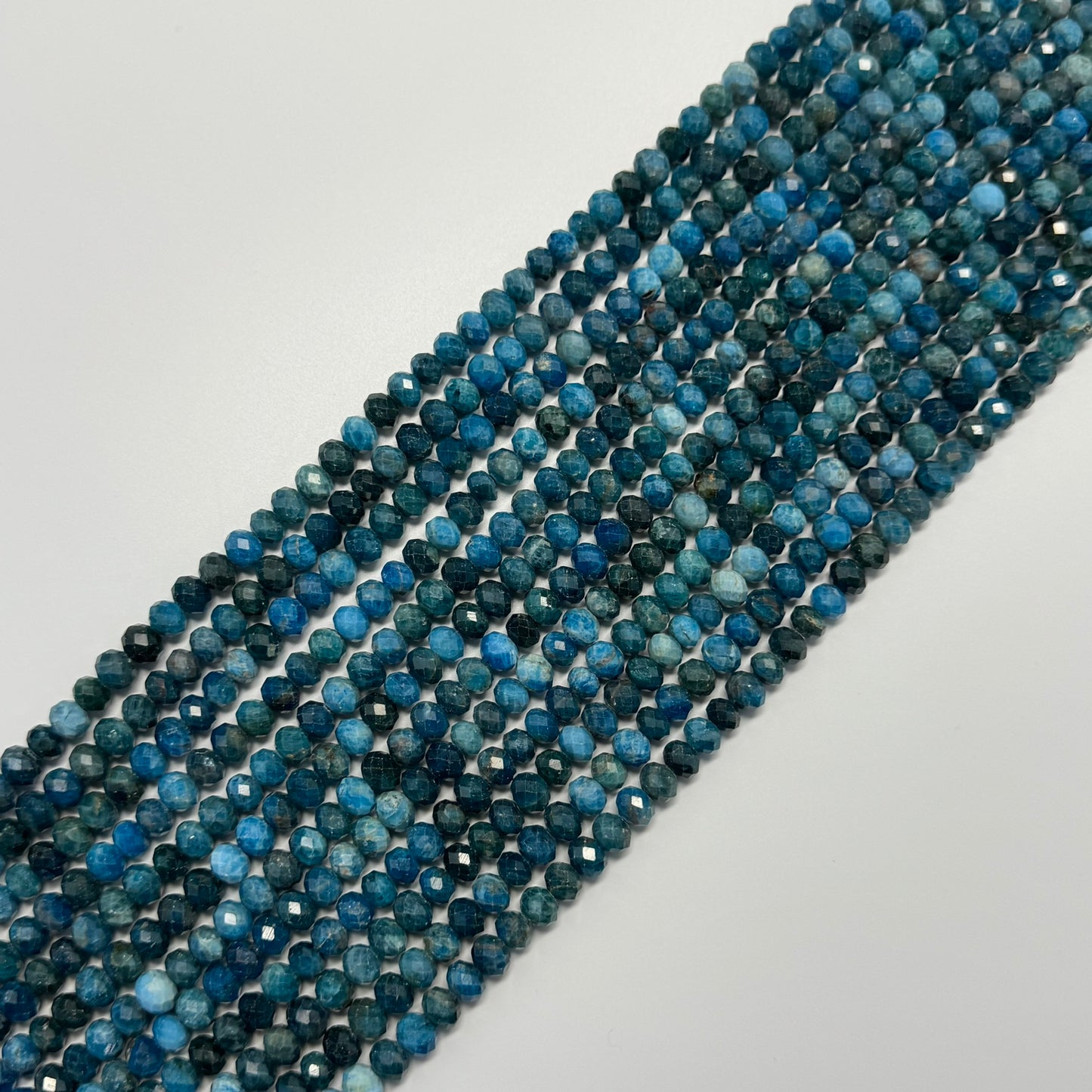 Blue Apatite Faceted Rondelle Beads