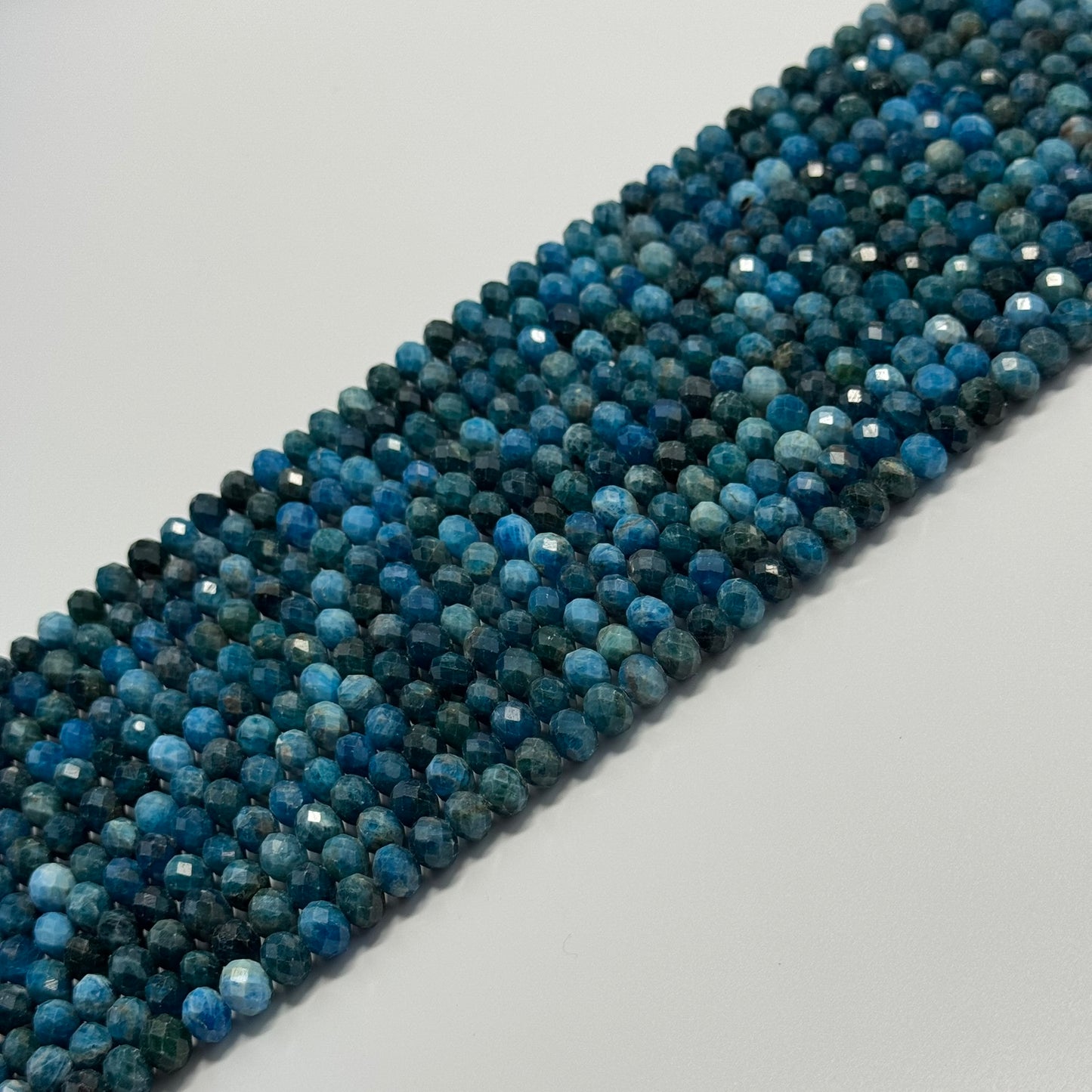 Blue Apatite Faceted Rondelle Beads