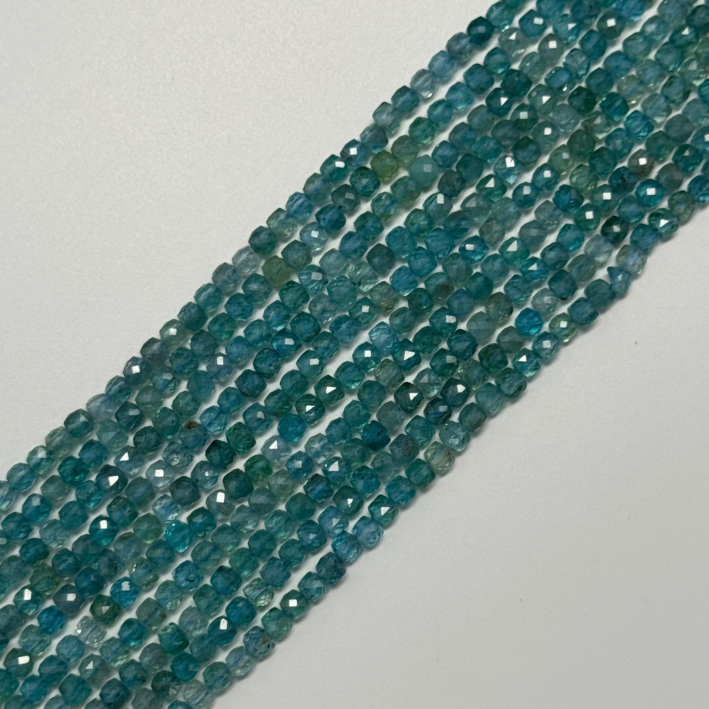 Blue Apatite Square Beads (A Quality)
