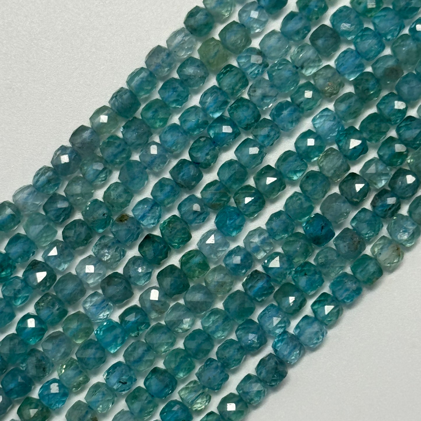 Blue Apatite Square Beads (A Quality)