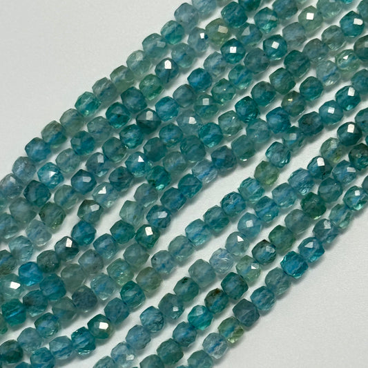 Blue Apatite Square Beads (A Quality)