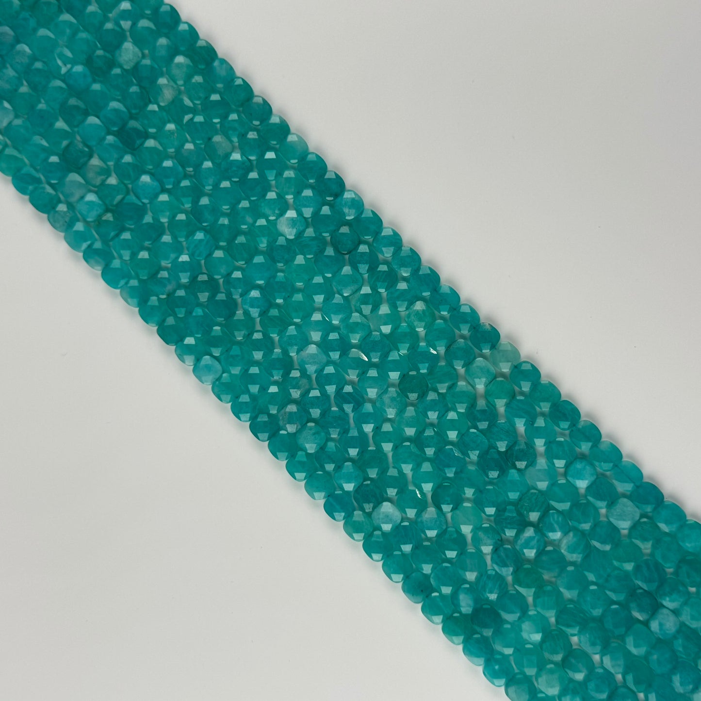 Amazonite Cushion-Cut Square Gemstone Beads