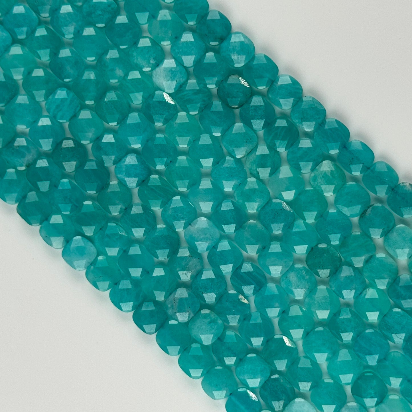 Amazonite Cushion-Cut Square Gemstone Beads